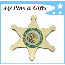 Metal Star Badge with Shiny Metal Background (badge-166)